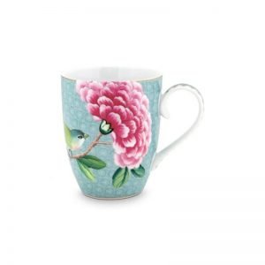 Blushing Birds Blue Large Set of 2 Mugs