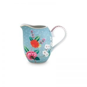 Blushing Birds Blue Milk Jar