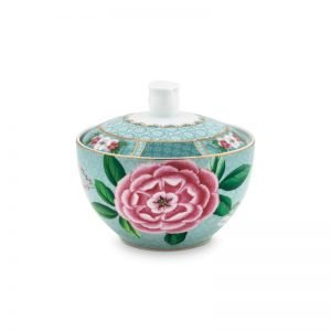 Blushing Birds Blue Sugar Bowl