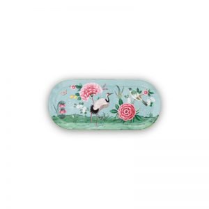 Blushing Birds Blue Rectangular Plate
