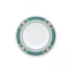 Blushing Birds Blue Soup Plate
