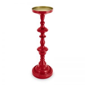 Candle Holder Metal Red Large