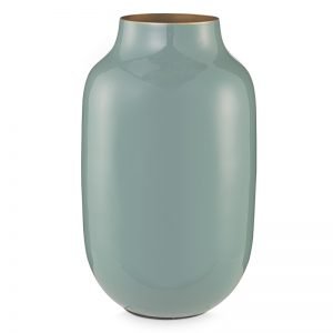 Vase Metal Oval Blue