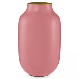 Vase Metal Oval Old Pink