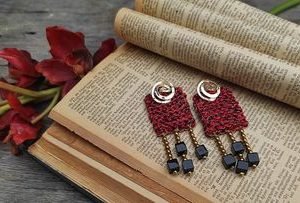 Boho Maroon Earrings