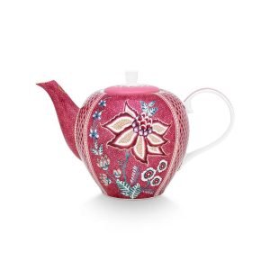 Flower Festival Teapot Large Dark Pink