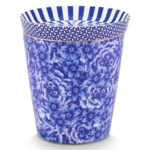 Royal striped mug and tea tip blue