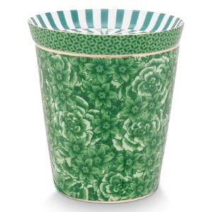 Royal striped mug and tea tip green