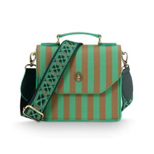 Frances Cross Body Bag Small Stripe Green