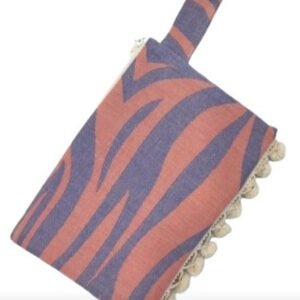 Milos Clutch Lila, Coral & Purple with PonPon