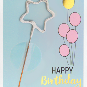 Happy Birthday light blue Mini Wondercard