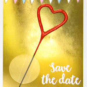 Save the date gold Mini Wondercard