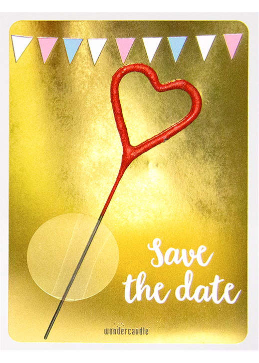 Save the date gold Mini Wondercard