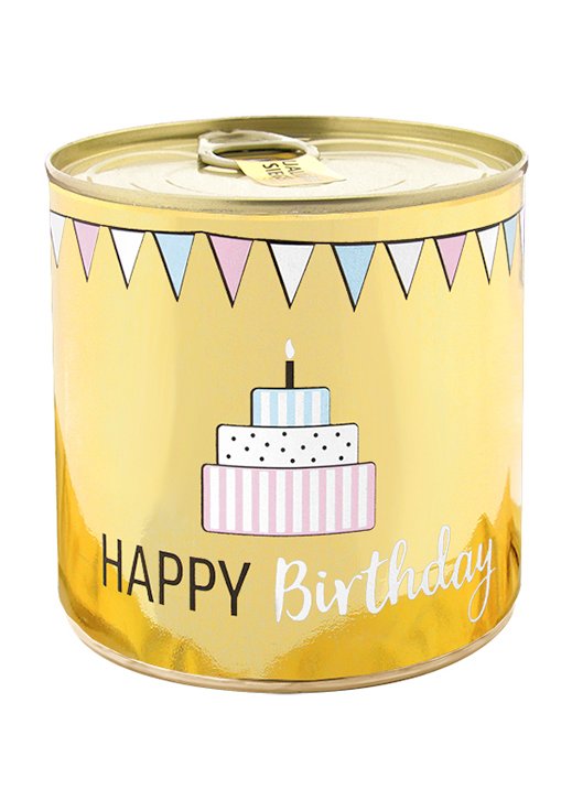 Cancake, Happy Birthday – Gold Sparkle Brownie
