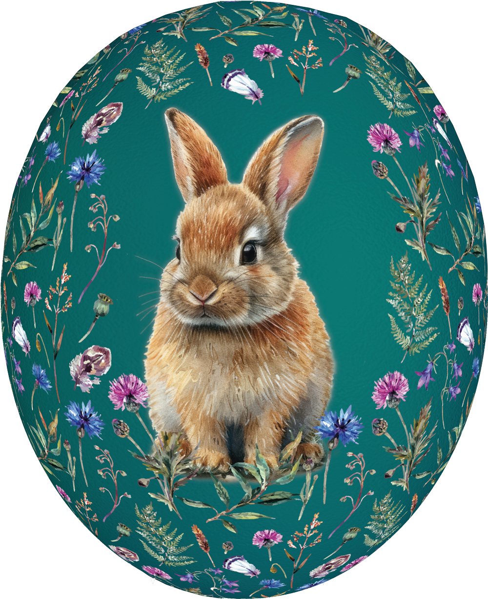 Floral Couture Easter Egg - Rabbit with Scattered Flower