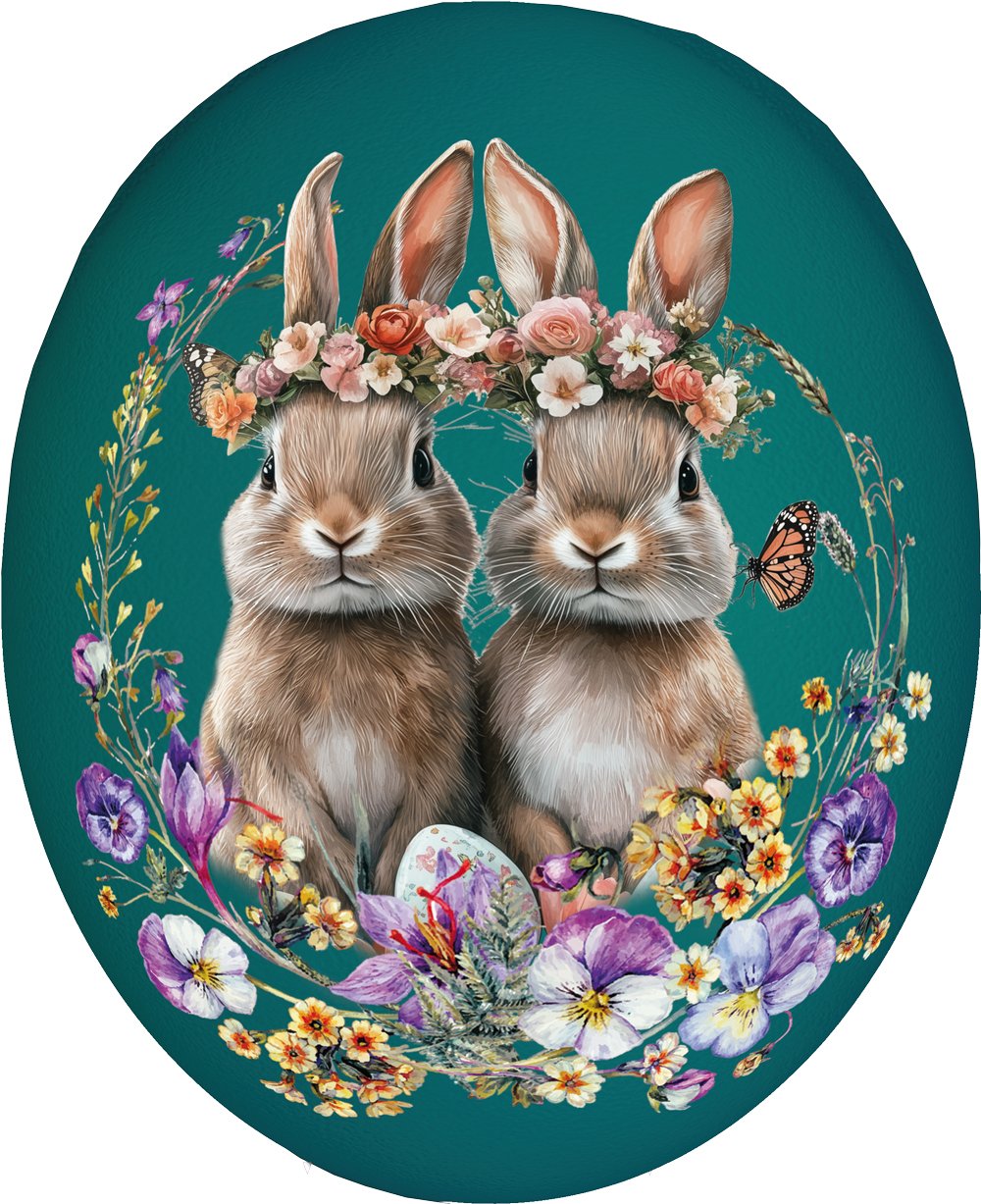 Floral Couture Easter Egg - Bunny Couple