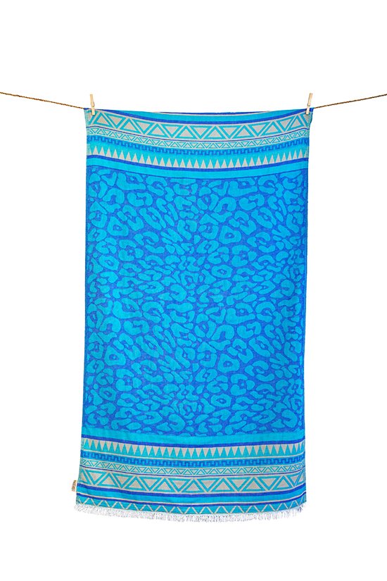 Beach Towel Keros Parl. Blue & Turq & Beige
