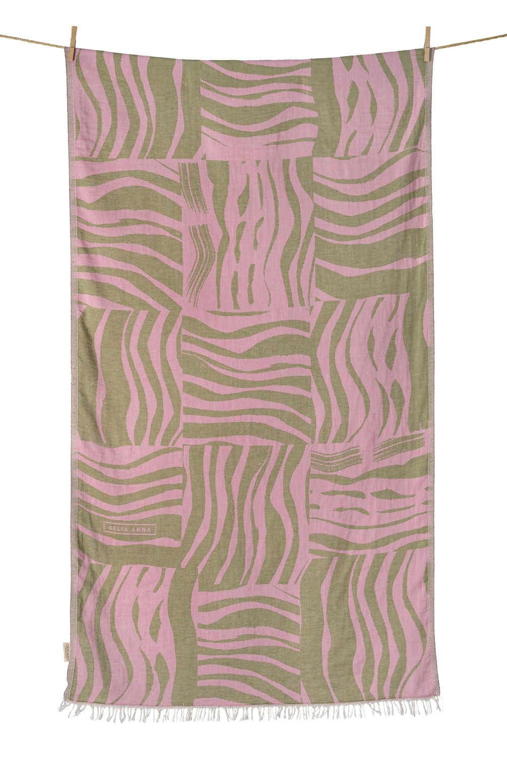 Beach Towel Kithnos Pink & Olive