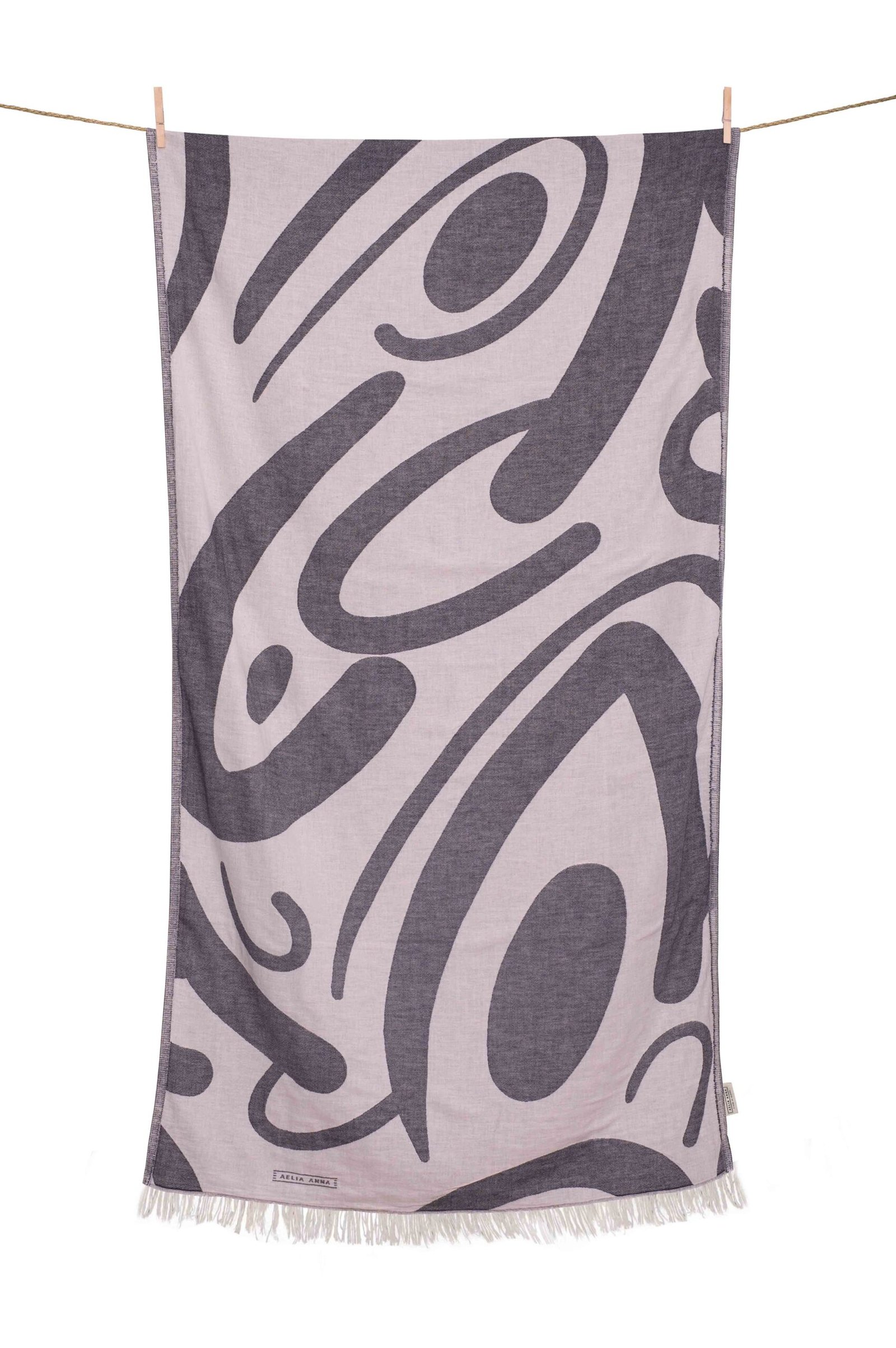 Beach Towel Persefoni Black & Natural