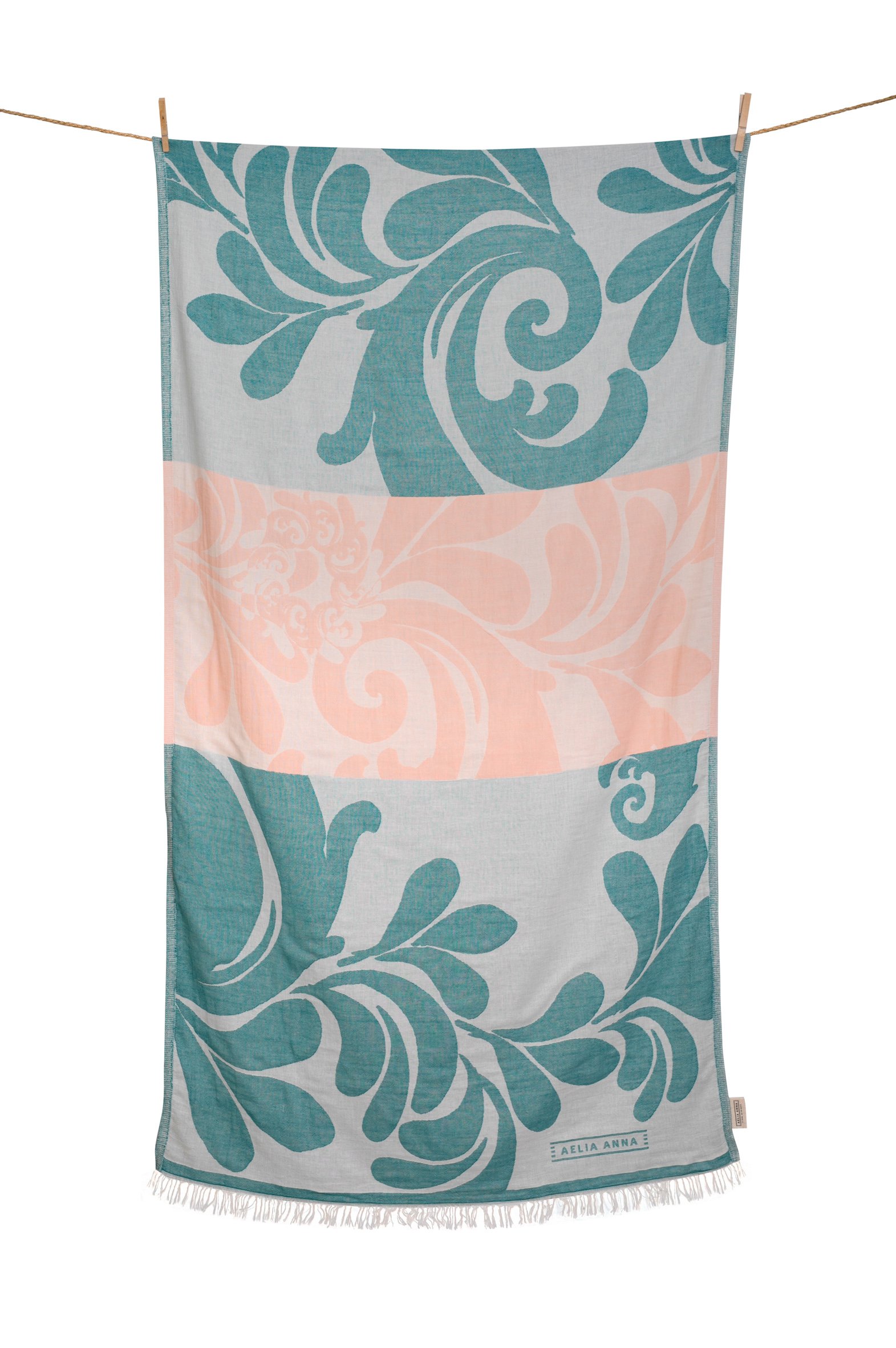 Beach Towel Kalimnos Petrol, Somon &  Petrol