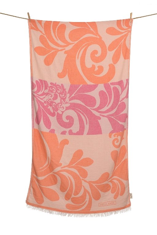 Beach Towel Kalimnos Coral & Fouxia & Coral